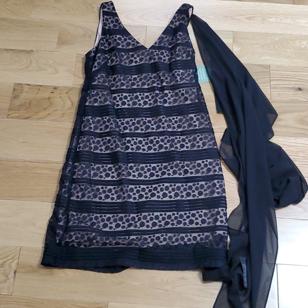 New Black dress with scarf 8P